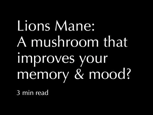 Lions Mane: A mushroom that improves your memory and mood?