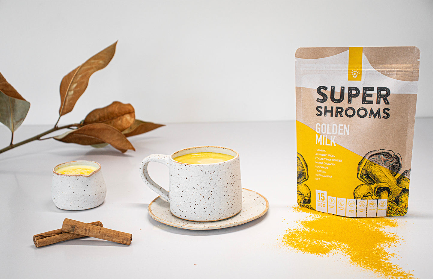 Super Shrooms Golden Milk latte