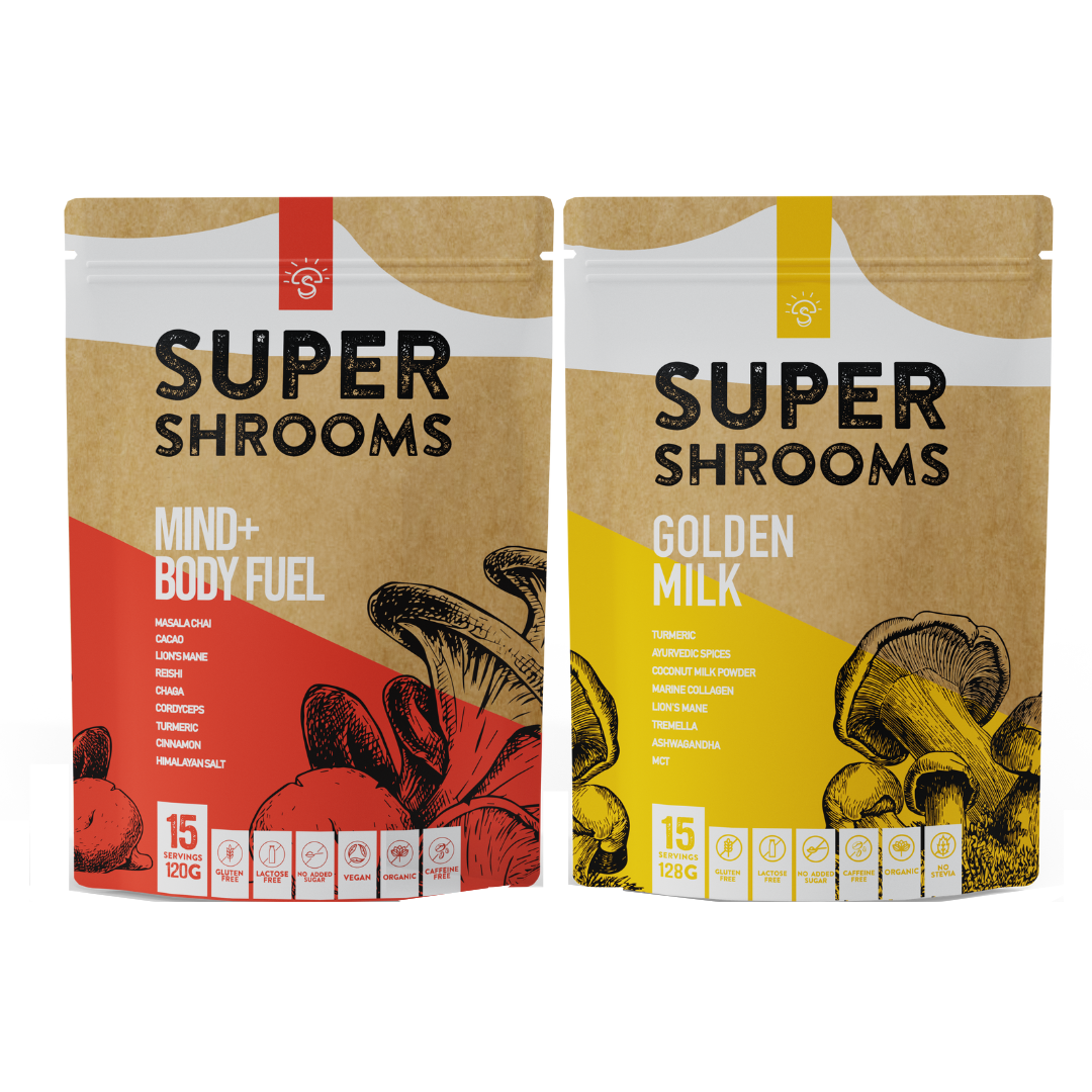 Combo: Mind Body Fuel + Golden Milk (15 serves each) - Super Shrooms